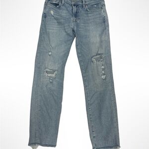 Seven for all mankind intentionally distressed Jeans with Frayed Bottoms size 28